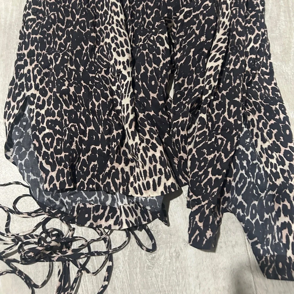 All saints leopard midi dress long sleeve - Picture 13 of 14
